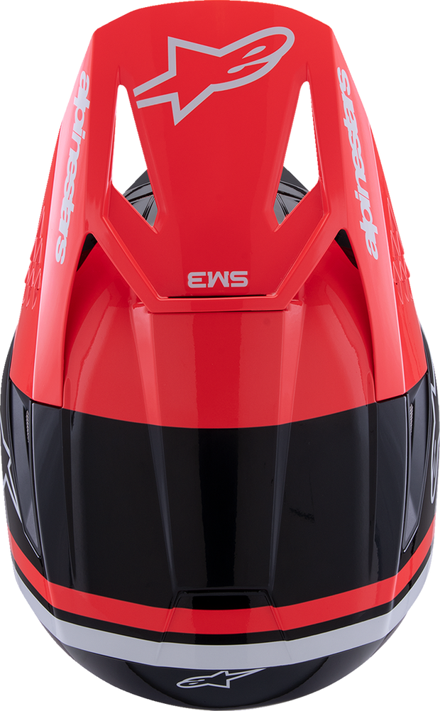 ALPINESTARS SM3 Helmet - Radium - Gloss Black/Red Fluo/White - Medium 8300826-1553-M