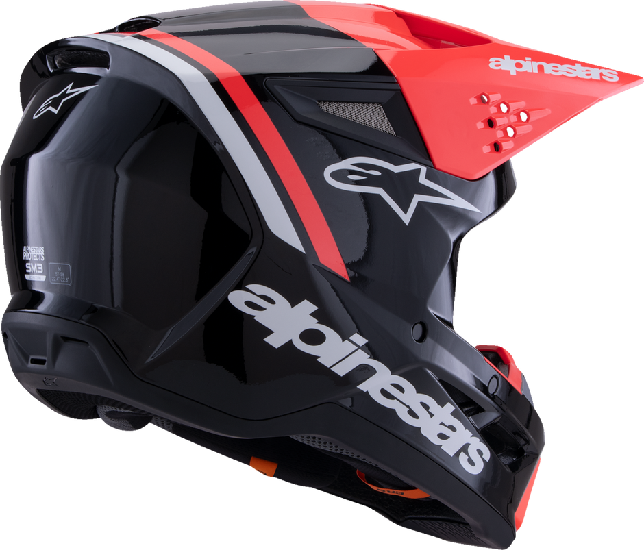 ALPINESTARS SM3 Helmet - Radium - Gloss Black/Red Fluo/White - Medium 8300826-1553-M