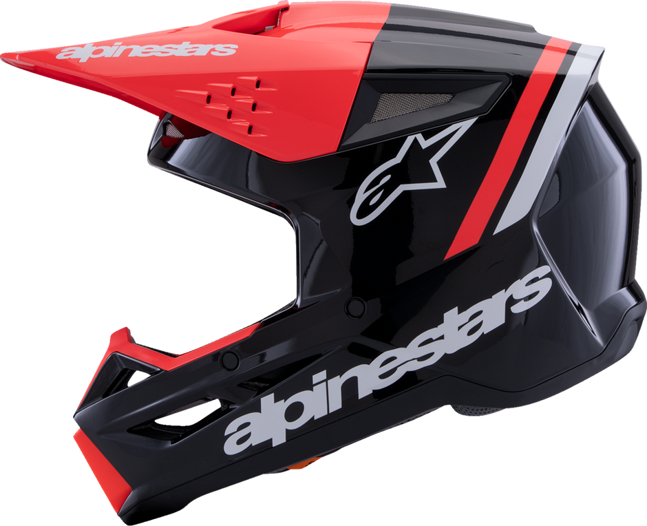 ALPINESTARS SM3 Helmet - Radium - Gloss Black/Red Fluo/White - Medium 8300826-1553-M