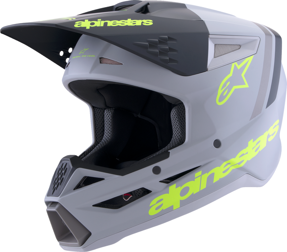ALPINESTARS SM3 Helmet - Radium - Matte Gray/Black/Yellow Fluo - Large 8300826-9510-L