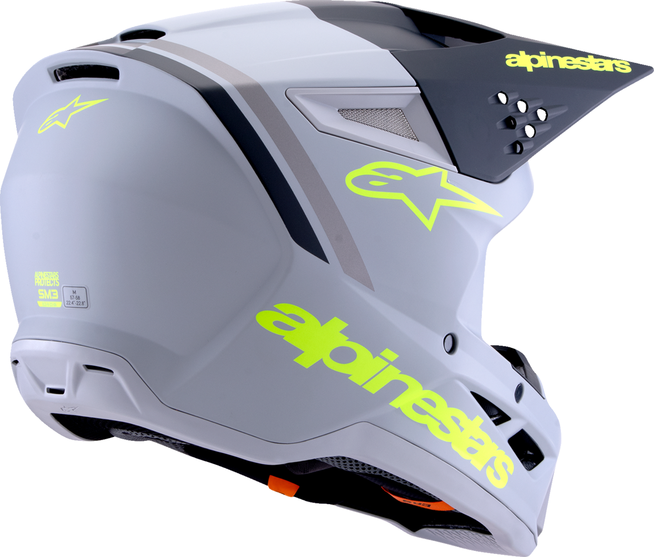 ALPINESTARS SM3 Helmet - Radium - Matte Gray/Black/Yellow Fluo - Large 8300826-9510-L