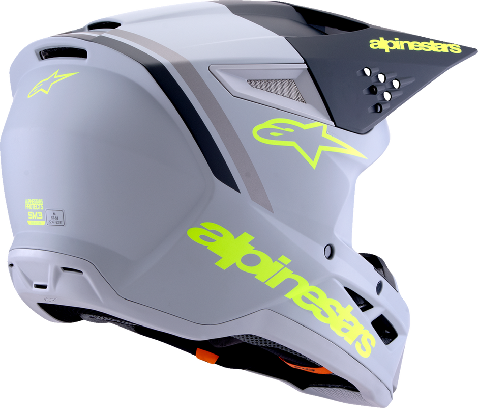 ALPINESTARS SM3 Helmet - Radium - Matte Gray/Black/Yellow Fluo - Large 8300826-9510-L