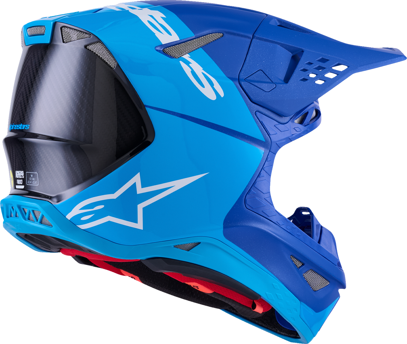 ALPINESTARS Supertech M10 Helmet - Flood - MIPS® - Blue/Black Carbon - Small 8301023-7282-S