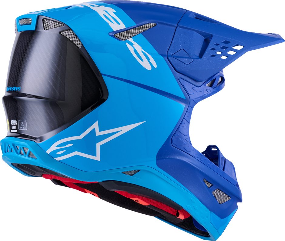 ALPINESTARS Supertech M10 Helmet - Flood - MIPS® - Blue/Black Carbon - Small 8301023-7282-S