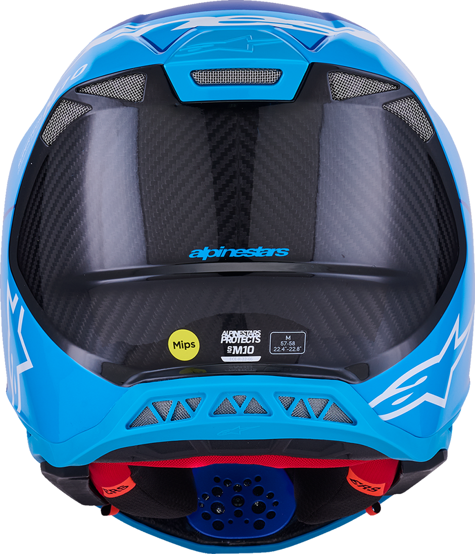 ALPINESTARS Supertech M10 Helmet - Flood - MIPS® - Blue/Black Carbon - Small 8301023-7282-S