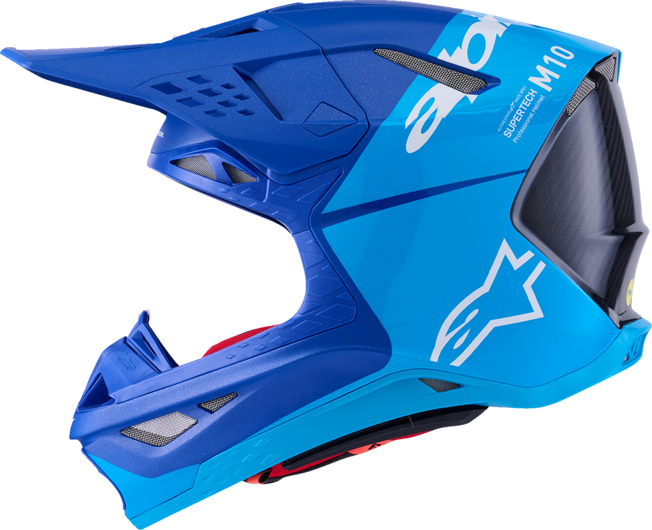 ALPINESTARS Supertech M10 Helmet - Flood - MIPS® - Blue/Black Carbon - Small 8301023-7282-S