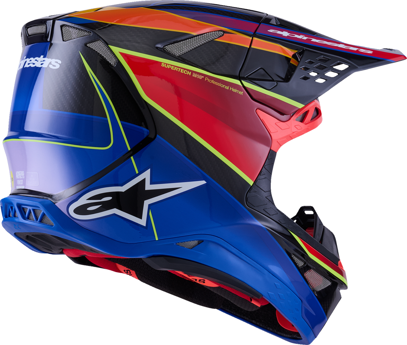ALPINESTARS Supertech M10 Helmet - MIPS® - Era - Gloss Blue/Red/Yellow Fluo - Small 8301223-7356-S