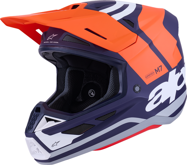 ALPINESTARS SM7 Helmet - Core - Matte Orange/Blue - Large 8301826-408-L
