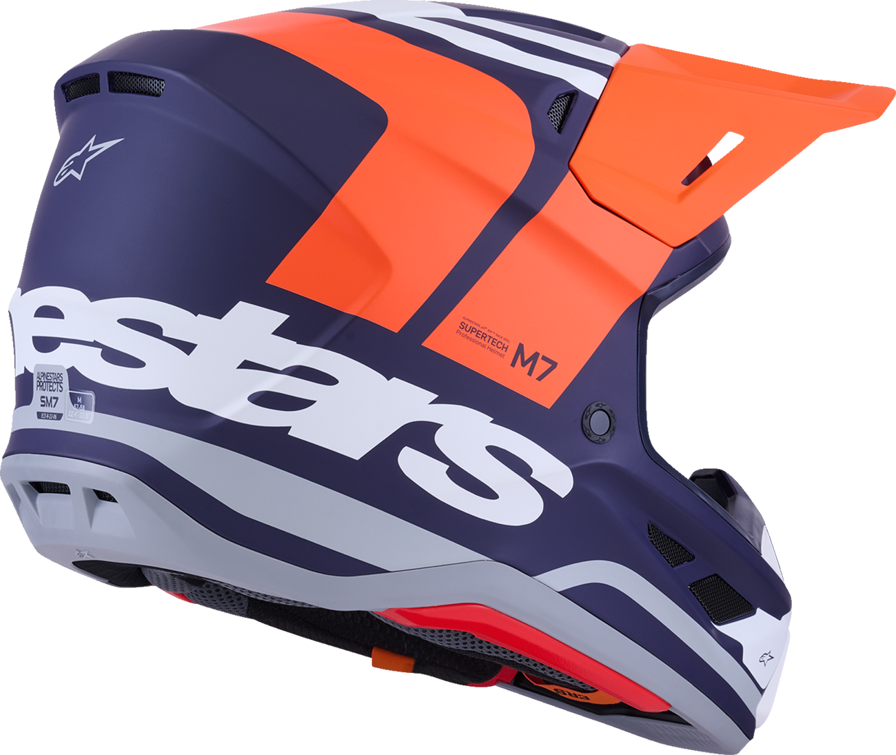 ALPINESTARS SM7 Helmet - Core - Matte Orange/Blue - Large 8301826-408-L