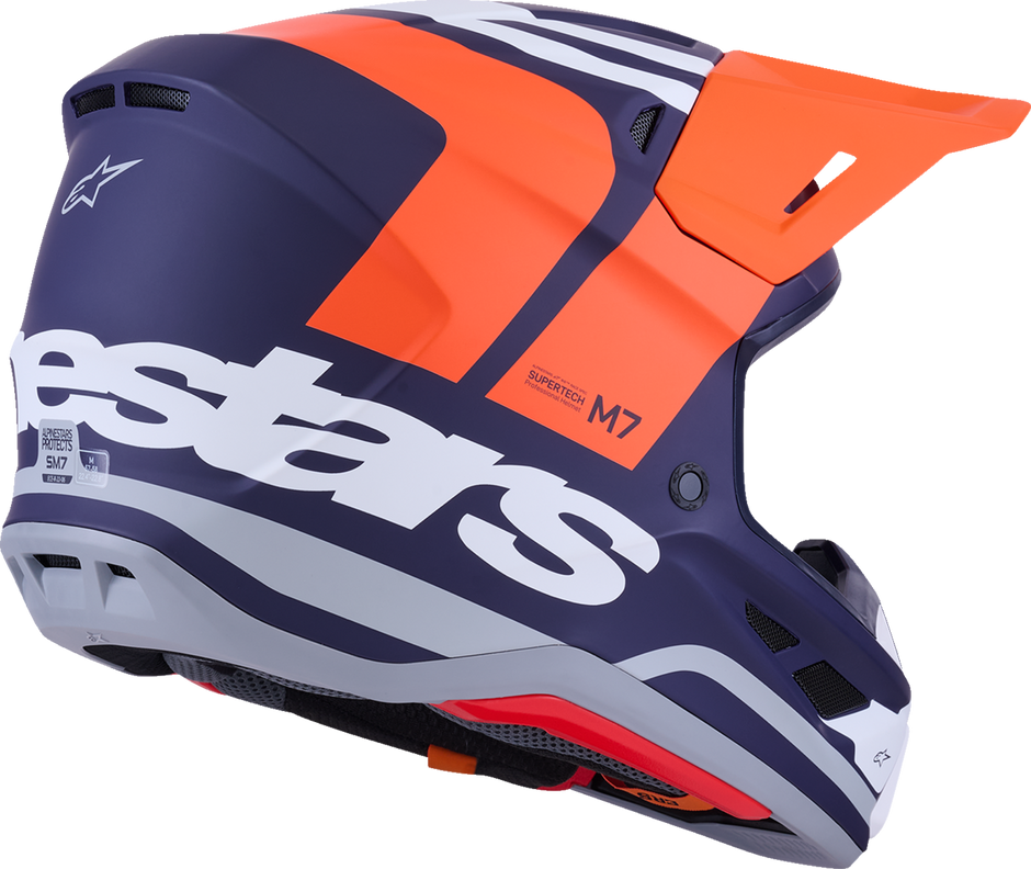 ALPINESTARS SM7 Helmet - Core - Matte Orange/Blue - Large 8301826-408-L