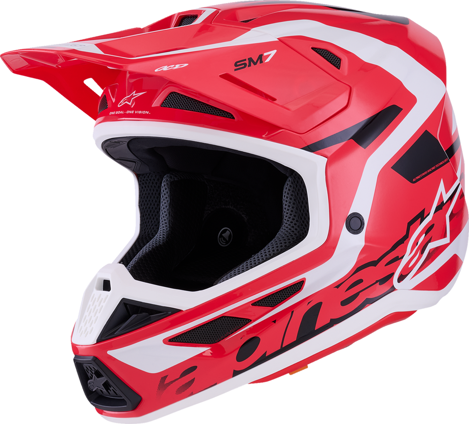 ALPINESTARS SM7 Helmet - Deed - Gloss Red/Black/White - XS 8302426-3139-XS