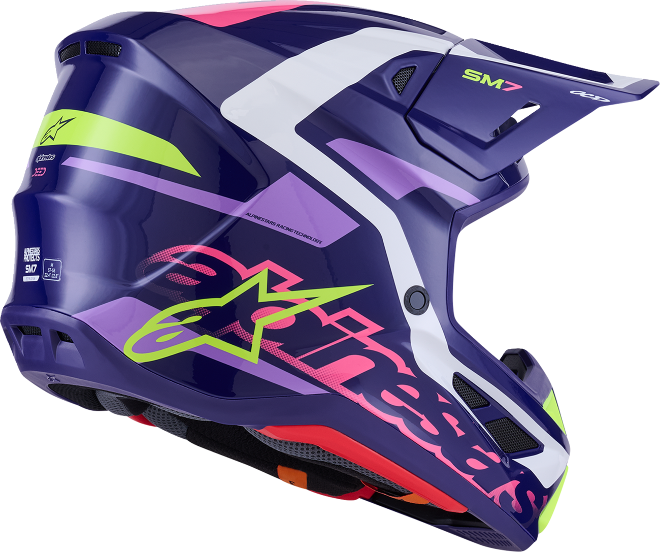 ALPINESTARS SM7 Helmet - Deed - Gloss Purple/Pink - Medium 8302426-3142-M