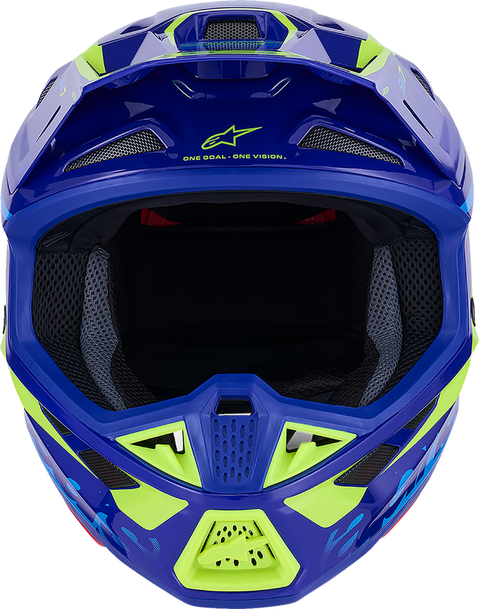 ALPINESTARS SM7 Helmet - Deed - Gloss Blue/Yellow Fluo - Large 8302426-7253-L