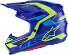 ALPINESTARS SM7 Helmet - Deed - Gloss Blue/Yellow Fluo - Large 8302426-7253-L