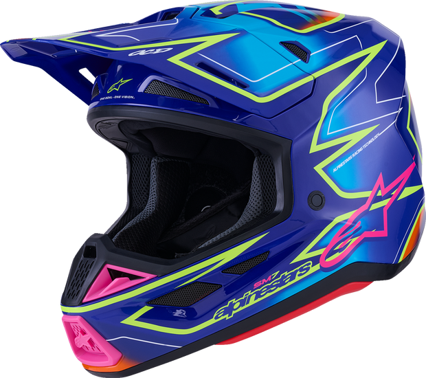 ALPINESTARS SM7 Helmet - Cast - Gloss/Blue/Pink/Yellow Fluo - Small 8302626-7254-S