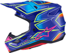 ALPINESTARS SM7 Helmet - Cast - Gloss/Blue/Pink/Yellow Fluo - Small 8302626-7254-S