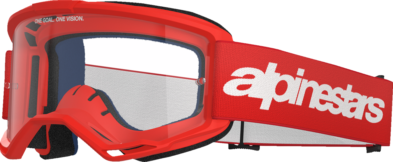 ALPINESTARS GOGGLES Vision 3 Goggle - Wordmark - Red - Clear Lens 5103325-3067