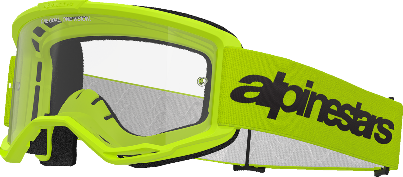 ALPINESTARS GOGGLES Vision 3 Goggle - Wordmark - Yellow - Clear Lens 5103325-5038