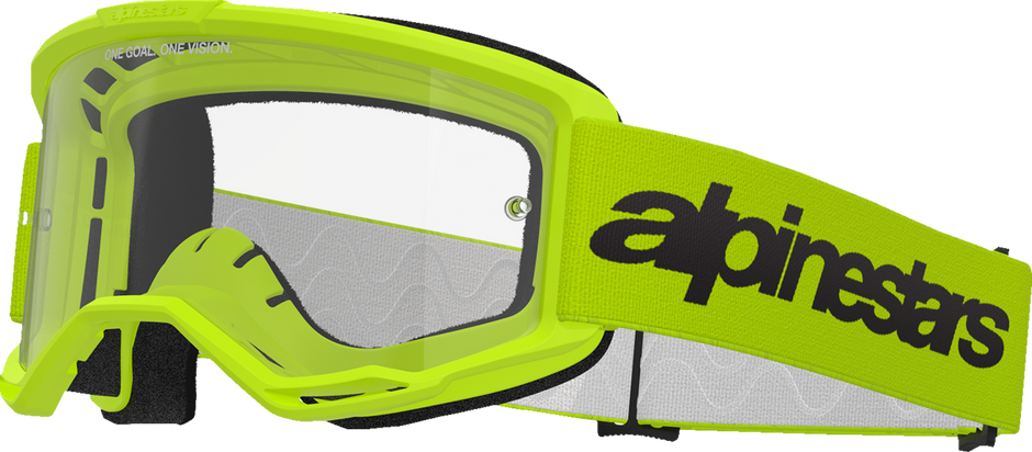 ALPINESTARS GOGGLES Vision 3 Goggle - Wordmark - Yellow - Clear Lens 5103325-5038