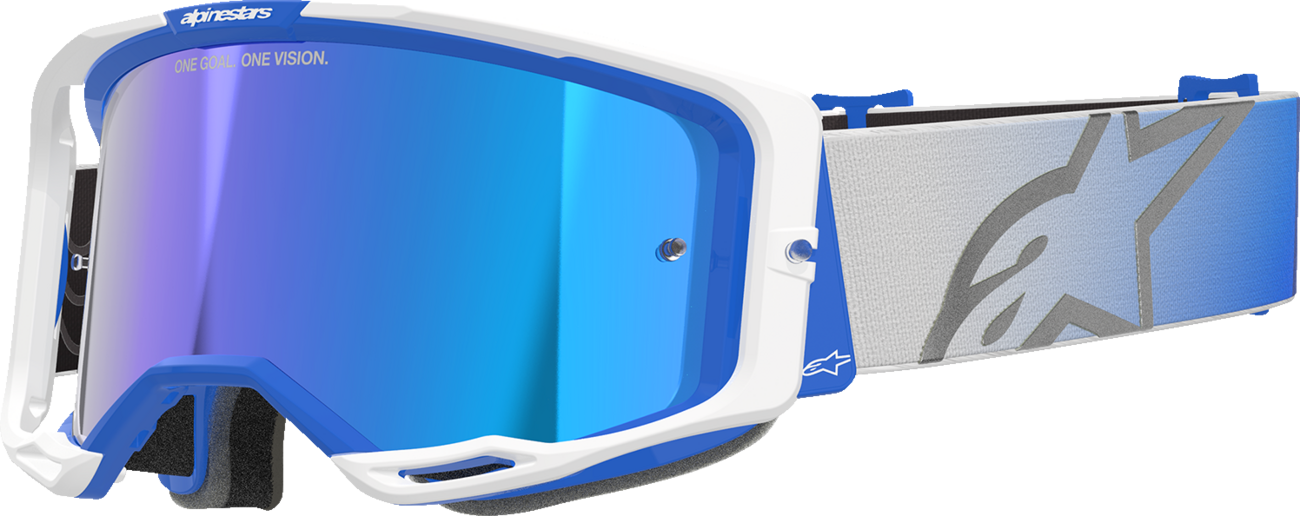 ALPINESTARS GOGGLES Vision 8 Goggle - Corp - Blue/White - Blue Mirror Lens 5101625-7274