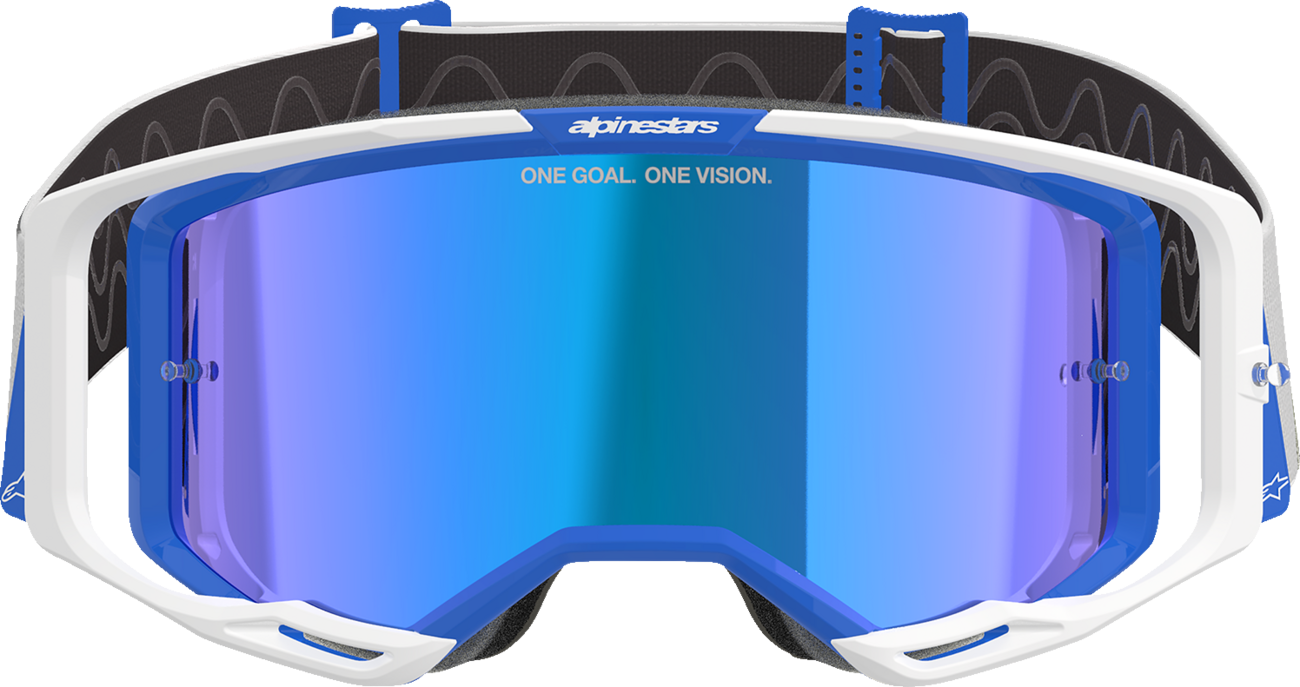 ALPINESTARS GOGGLES Vision 8 Goggle - Corp - Blue/White - Blue Mirror Lens 5101625-7274