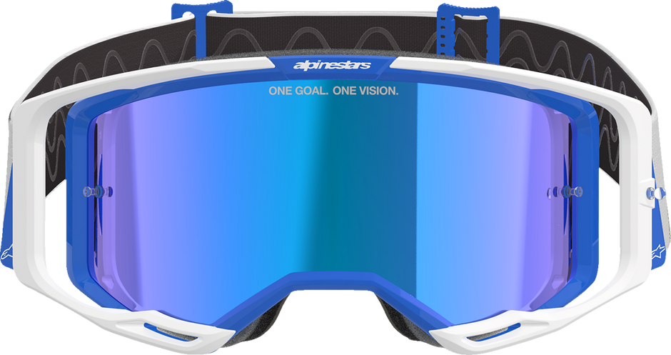 ALPINESTARS GOGGLES Vision 8 Goggle - Corp - Blue/White - Blue Mirror Lens 5101625-7274