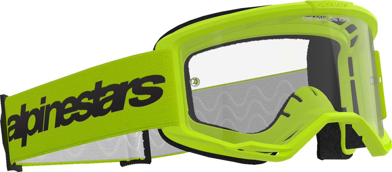 ALPINESTARS GOGGLES Vision 3 Goggle - Wordmark - Yellow - Clear Lens 5103325-5038