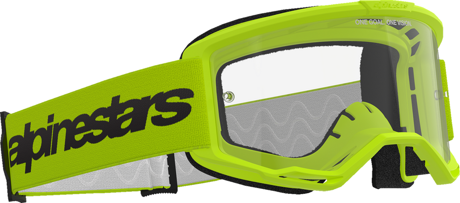 ALPINESTARS GOGGLES Vision 3 Goggle - Wordmark - Yellow - Clear Lens 5103325-5038