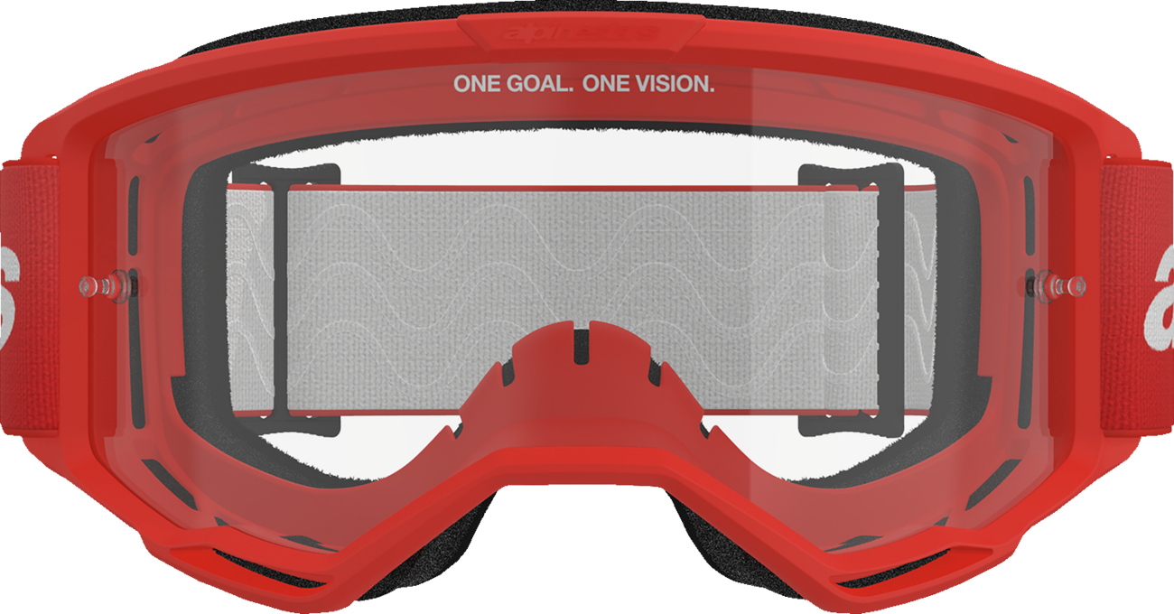 ALPINESTARS GOGGLES Vision 3 Goggle - Wordmark - Red - Clear Lens 5103325-3067