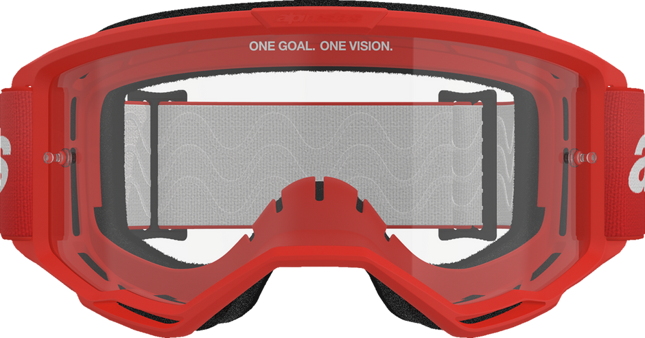 ALPINESTARS GOGGLES Vision 3 Goggle - Wordmark - Red - Clear Lens 5103325-3067