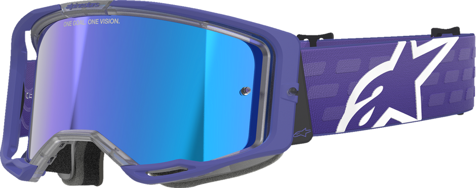 ALPINESTARS GOGGLES Vision 8 Goggle - Corp - Purple - Blue Mirror Lens 5101625-3116