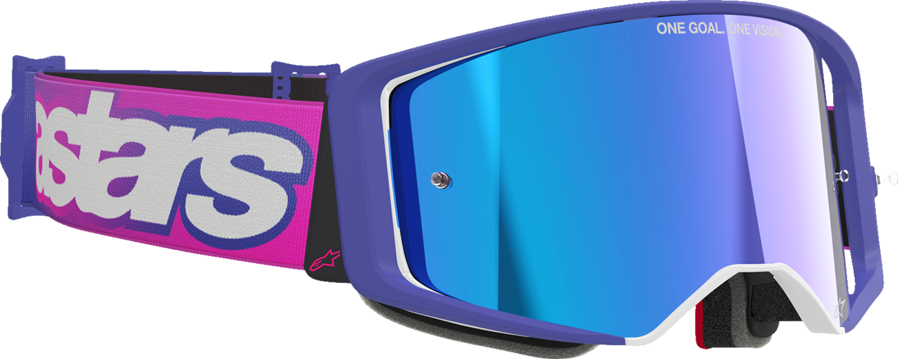 ALPINESTARS GOGGLES Supertech Vision Goggle - Vista - Purple Fluo/Pink - Blue Mirror Lens 5100226-3152