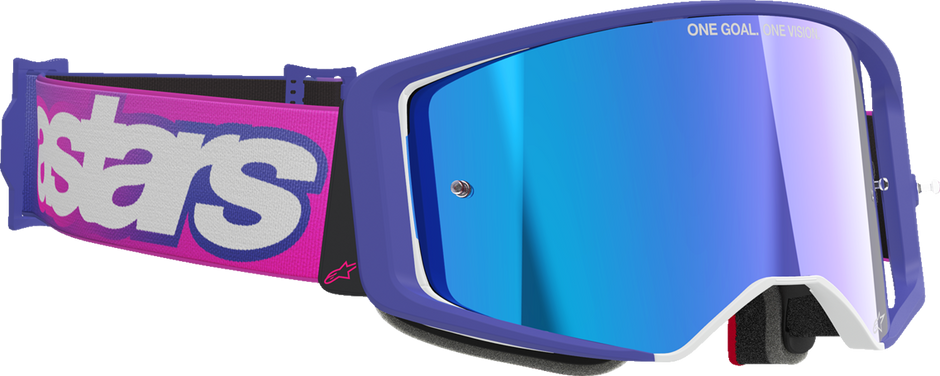 ALPINESTARS GOGGLES Supertech Vision Goggle - Vista - Purple Fluo/Pink - Blue Mirror Lens 5100226-3152