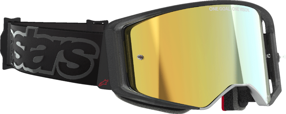 ALPINESTARS GOGGLES Supertech Vision Goggle - Vista - Black - Gold Mirror Lens 5100226-1581