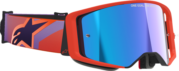 ALPINESTARS GOGGLES Supertech Vision Goggle - Corp - Hot Coral Purple - Blue Mirror Lens 5100326-414