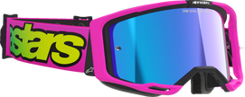 ALPINESTARS GOGGLES Vision 8 Goggle - Vista - Pink Fluo/Yellow Fluo - Blue Mirror Lens 5100426-3159