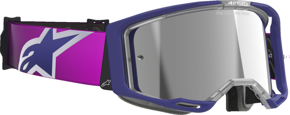 ALPINESTARS GOGGLES Vision 8 Goggle - Corp - Purple/Light Gray - Silver Mirror Lens 5101625-3153