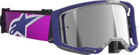 ALPINESTARS GOGGLES Vision 8 Goggle - Corp - Purple/Light Gray - Silver Mirror Lens 5101625-3153