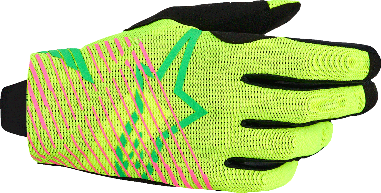 ALPINESTARS Radar Pro Gloves - Green/Fluo Yellow/Fluo Pink - Small 3560325-6025-S