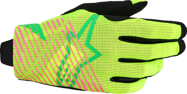 ALPINESTARS Radar Pro Gloves - Green/Fluo Yellow/Fluo Pink - Small 3560325-6025-S