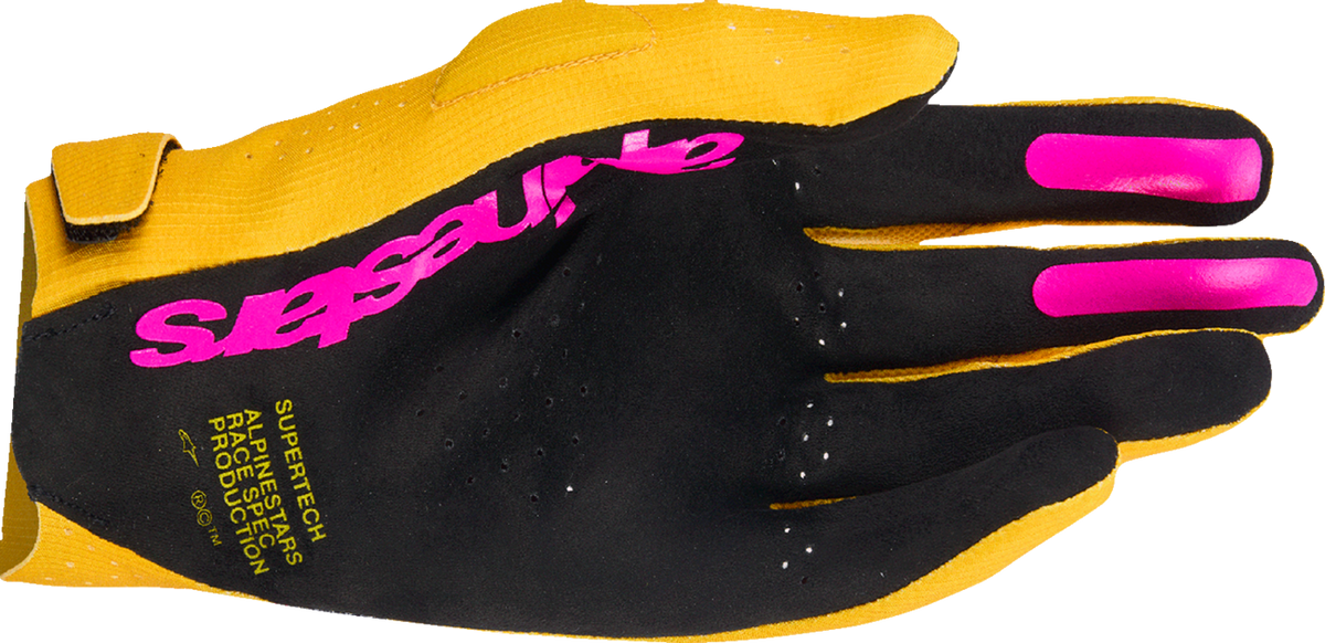 ALPINESTARS Supertech MX Gloves - Gold/Black/Fluo Pink - XL 3560526-5005-XL