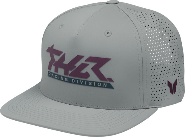 Gray THOR Vert hat with adjustable strap, stylish headwear from the THOR Headwear Group, featuring a sleek, modern design.