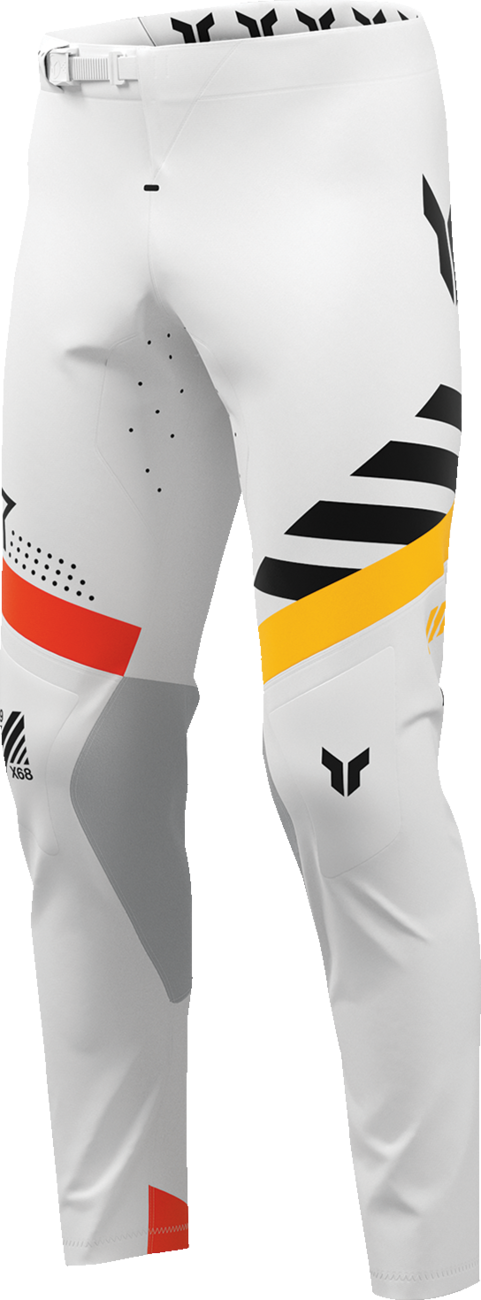 White THOR Sportmode Synth Pants for offroad ATV riding, US size 33, with durable fabric and sporty design.