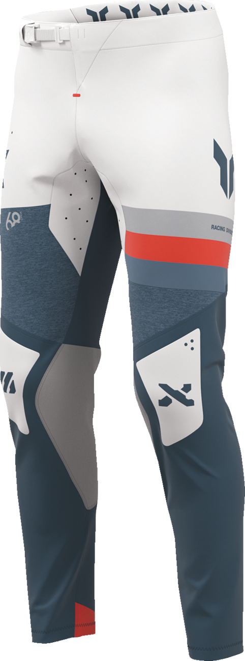 THOR Sportmode League ATV offroad pants in blue and white with US size 32, featuring durable motocross apparel design.
