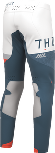 THOR Sportmode League offroad ATV pants in blue and white, US size 32, with durable fabric and adjustable waistband.