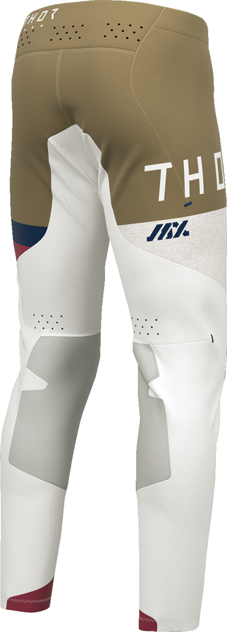 THOR Sportmode League ATV offroad pants in white and copper, US size 32, designed for motocross and ATV riding.