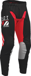 THOR Launchmode Futura ATV pants in black and red, US size 40, offroad motocross riding gear with durable fabric and protective design.