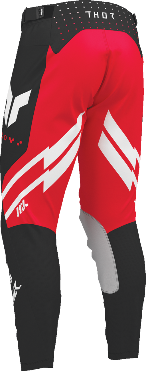 THOR Launchmode Futura ATV pants in black and red, US size 40, offroad ATV riding gear with durable fabric and protective design.