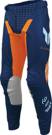 THOR Launchmode Futura Pants in navy and orange, offroad ATV apparel, US size 28, featuring durable fabric and sporty design.