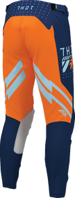 THOR Launchmode Futura Pants in navy and orange, offroad ATV riding pants, US size 28, durable motorcycle and ATV gear